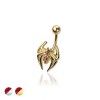316L SURGICAL STEEL SPIDER NON DANGLE BELLY BUTTON NAVEL RING 